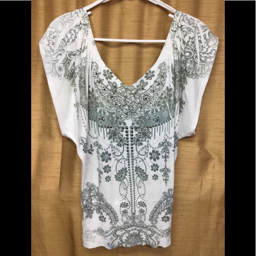 Mind Code Khaki Green V-neck Top